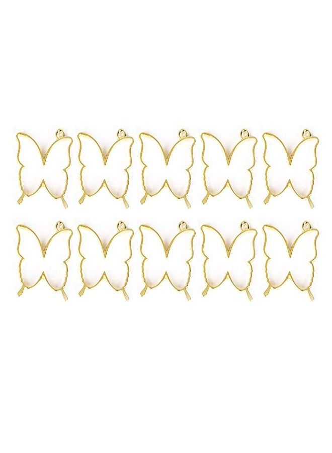 Excellentcrafts Butterfly Open Bezel Pendants Charms Resin Molds for Jewelry Findings DIY Pressed Flower Frame Mixed Color 20pcs - Image 3